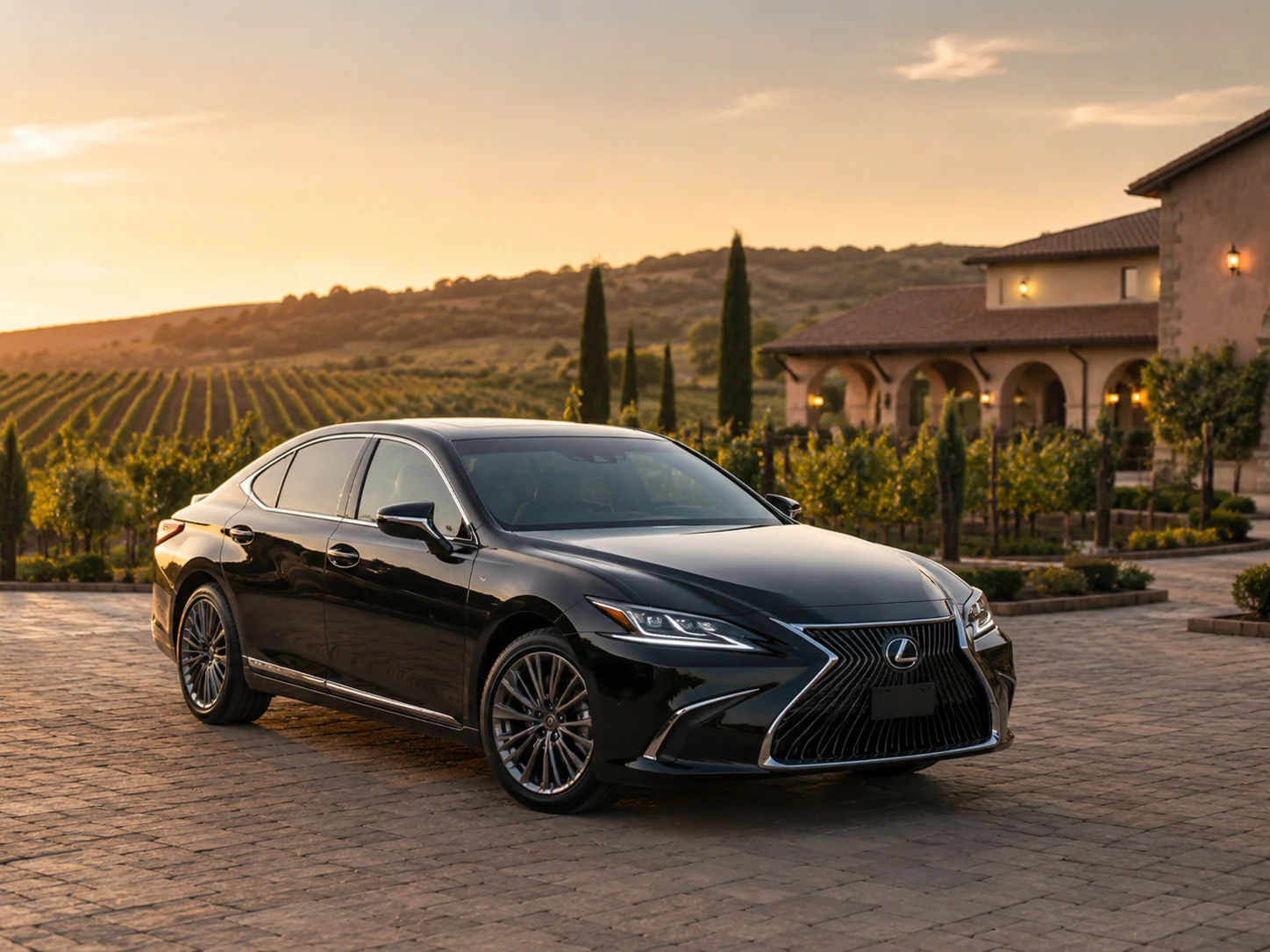Black Lexus sedan for Lake Elsinore limo service and private transportation
